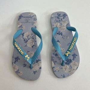 Blue Havaianas x LoveShack Fancy flip flop sandals